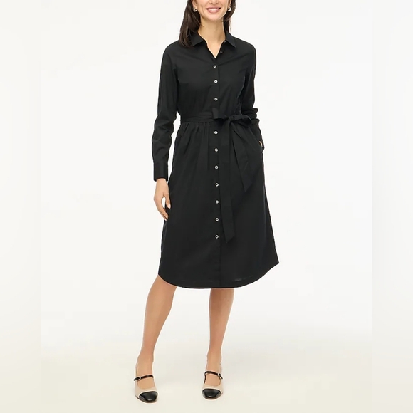 J. Crew Factory Dresses & Skirts - J. Crew Factory long-sleeve poplin Black Dress 14